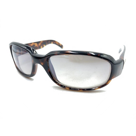 Gucci G1002 Dark Brown Tortoise Rectangle Wrap Sunglasses Gray Lens Designer - Picture 8 of 12